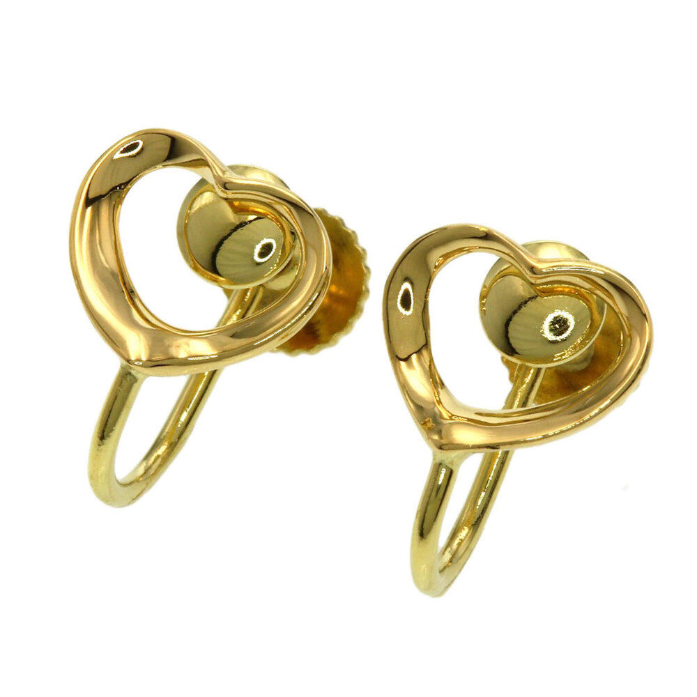 Tiffany & Co. Open Heart Earrings, 18K Yellow Gold, Women's.